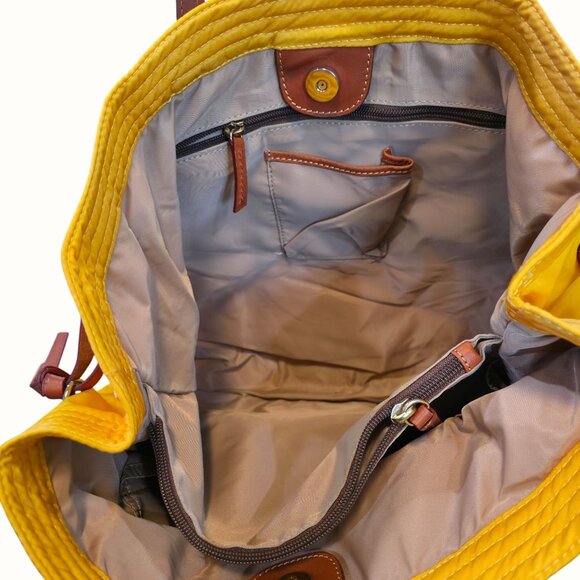 Dooney & Bourke Yellow  Large Tote Bag With Shoulder Straps Pockets - Picture 7 of 9